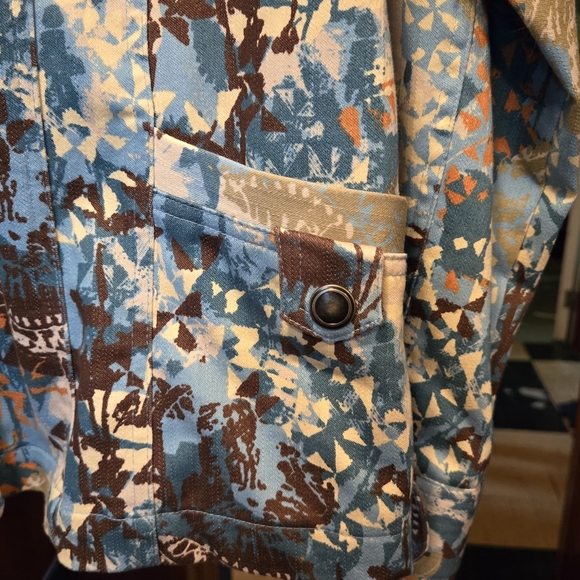 Christopher & Banks jean denim blazer button down misses size large BNWOT - Picture 3 of 11